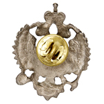 Значок «Россия» (с хрусталём Swarovski) серебряный