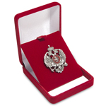 Значок «Россия» (с хрусталём Swarovski) серебряный